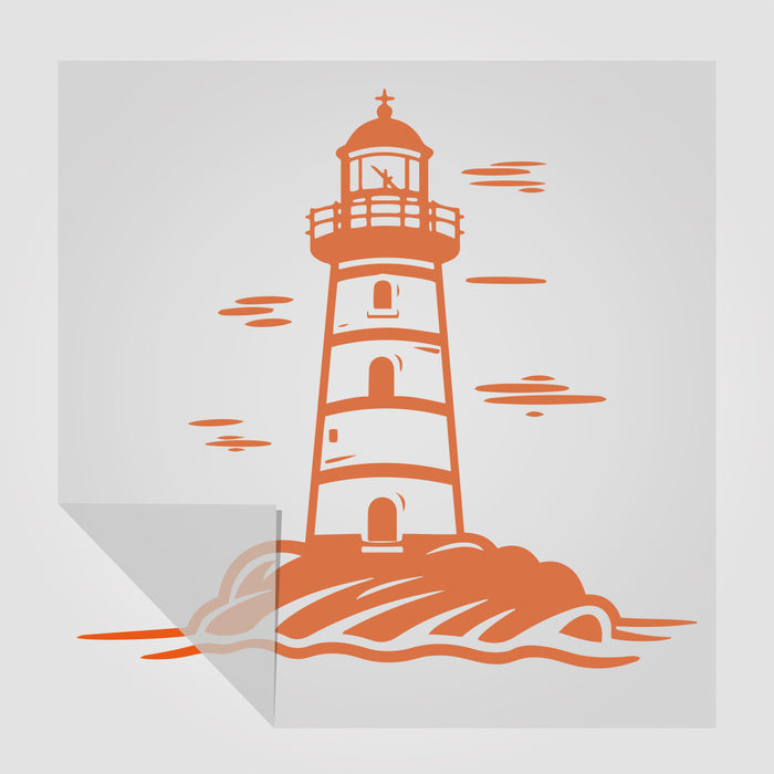 Aufkleber Leuchtturm Motiv 2 in Sonderfarben | Sticker für Campingfahrzeuge und mehr