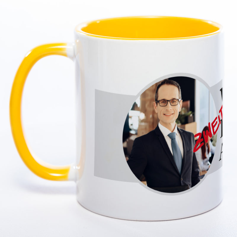 Tasse "Welt(zweit)bester Anwalt" mit Foto (HD Druck) | Jetzt selbst gestalten! spülmaschinenfest