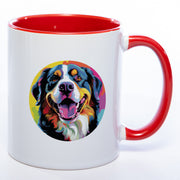 Hundetasse Bernersennenhund 1 mit Wunschname in rot