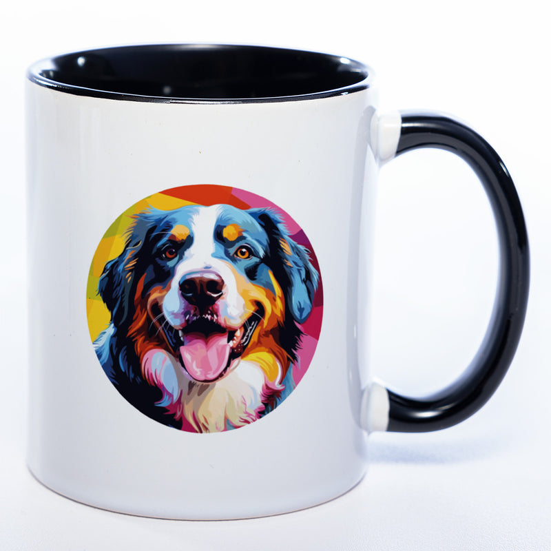 Hundetasse Bernersennenhund 2 mit Wunschname in schwarz