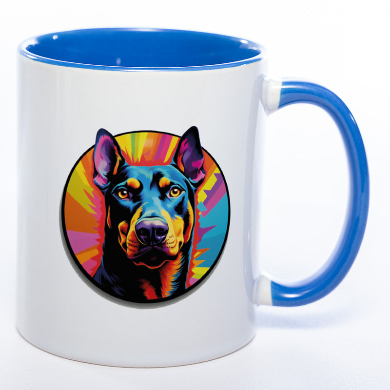 Mug Art Tasse mit Dobermann wahlweise mit NAME - Kaffeetasse StickyWorld Exclusive