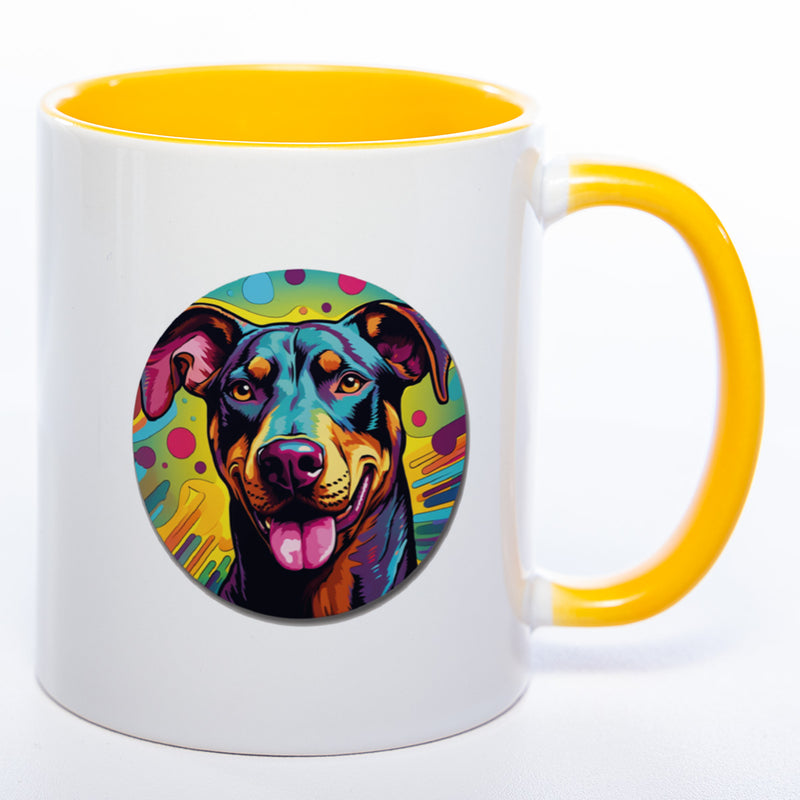 Mug Art Tasse mit Dobermann Motiv 3 wahlweise mit NAME - Kaffeetasse StickyWorld Exclusive