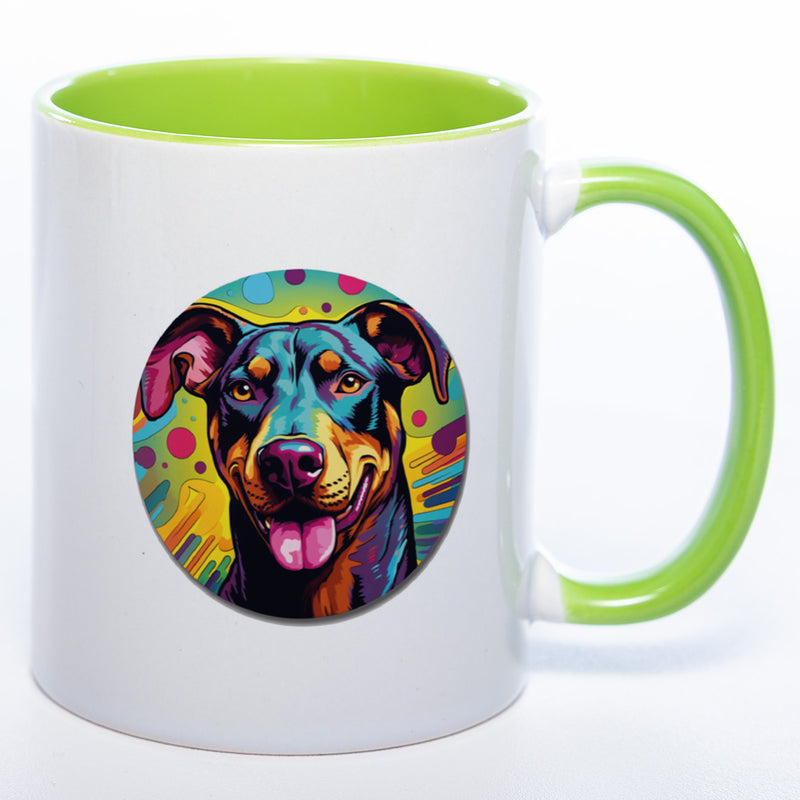 Mug Art Tasse mit Dobermann Motiv 3 wahlweise mit NAME - Kaffeetasse StickyWorld Exclusive