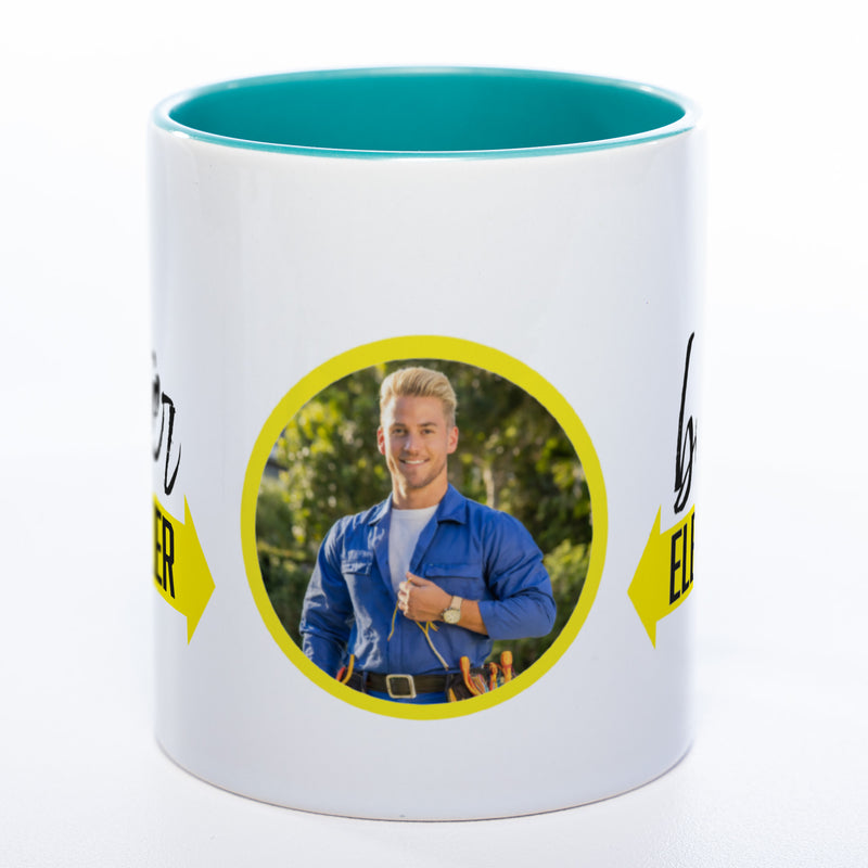 Spülmaschinenfeste Tasse "Bester Elektriker" mit Foto (HD Druck) | Jetzt selbst gestalten!