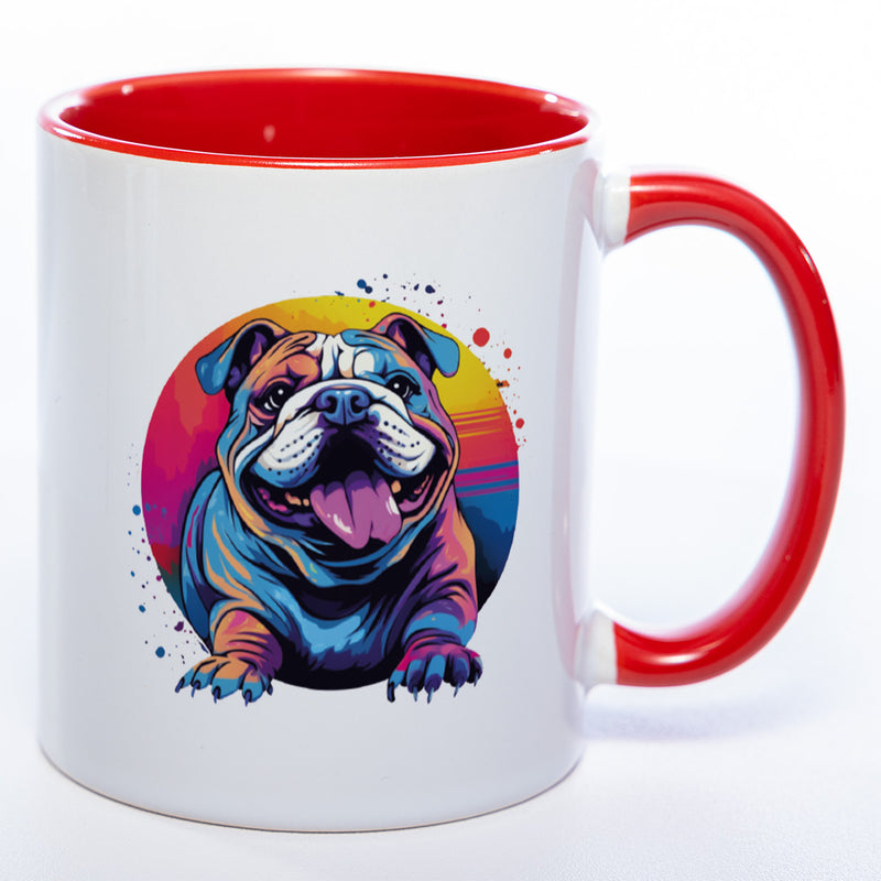 Mug Art Tasse mit Englischer Bulldogge Motiv  & wahlweise mit NAMEN - Kaffeetasse StickyWorld Exclusive