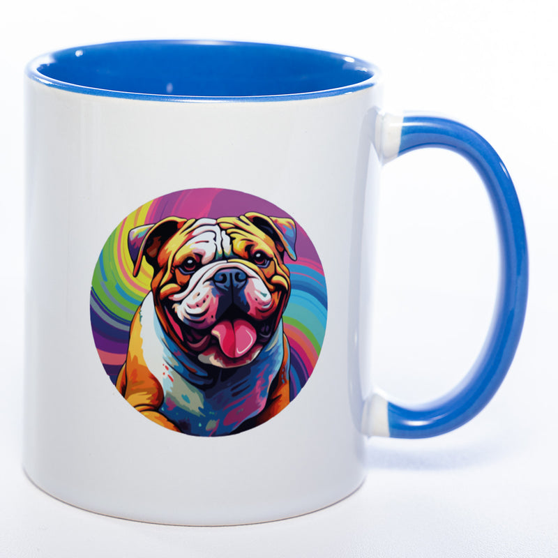 Mug Art Tasse mit Englischer Bulldogge Motiv 2 & wahlweise mit NAMEN - Kaffeetasse StickyWorld Exclusive