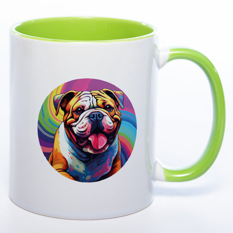 Mug Art Tasse mit Englischer Bulldogge Motiv 2 & wahlweise mit NAMEN - Kaffeetasse StickyWorld Exclusive