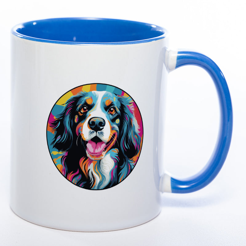 Mug Art Tasse mit Epagneul Breton Motiv 2 wahlweise mit NAME - Kaffeetasse StickyWorld Exclusive