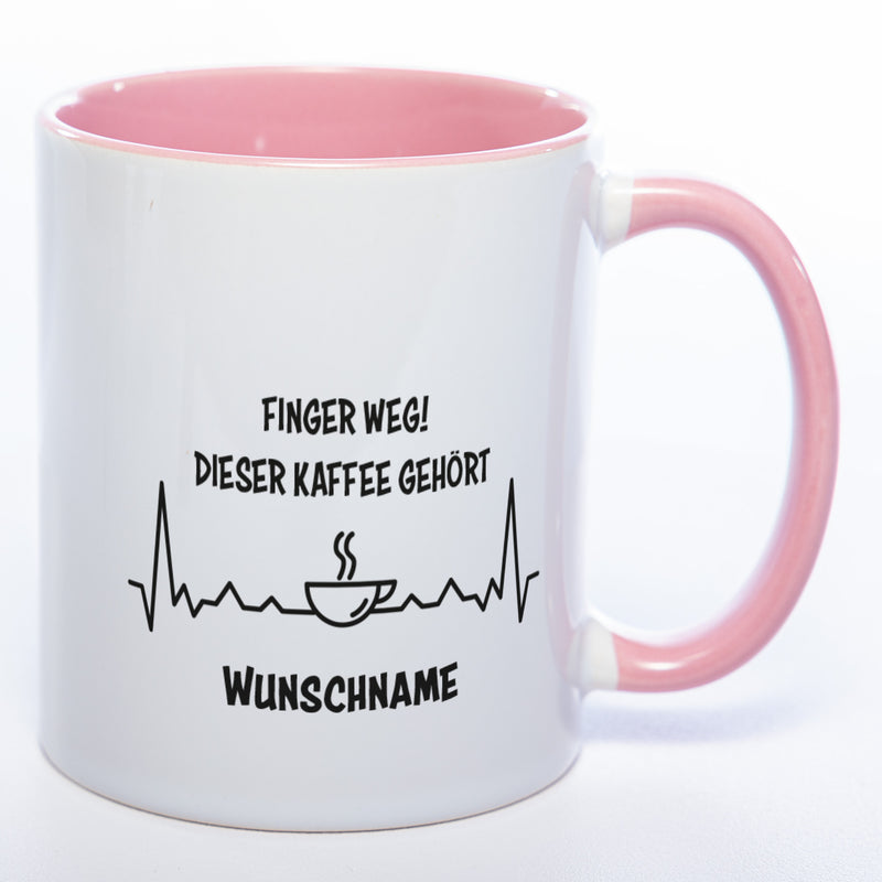 Spülmaschinenfeste Tasse mit Spruch "Finger weg! Dieser Kaffee gehört..." - Tolle Geschenkidee