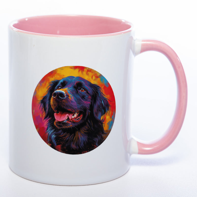 Mug Art Tasse mit Flat coated Retriever & wahlweise mit NAMEN  - Kaffeetasse StickyWorld Exclusive