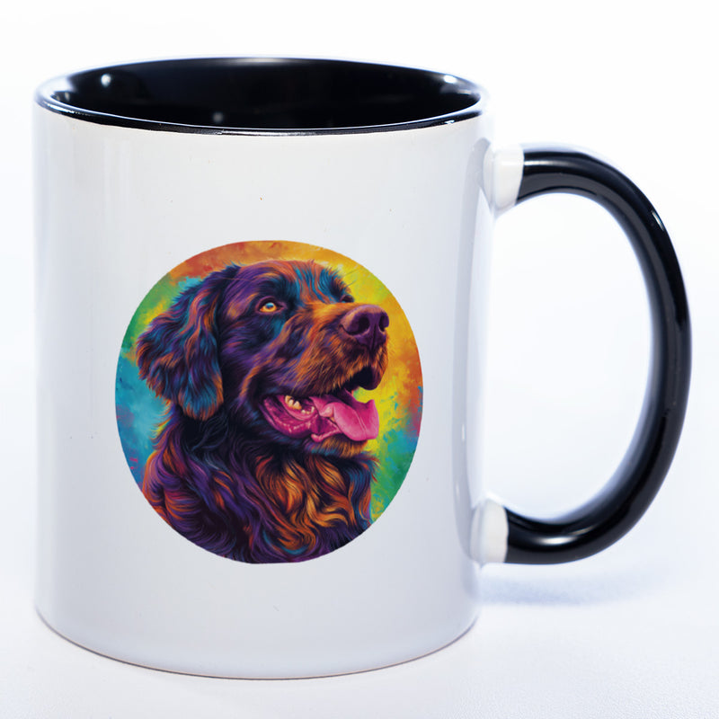 Mug Art Tasse mit Flat coated Retriever Motiv 2 & wahlweise mit NAMEN  - Kaffeetasse StickyWorld Exclusive