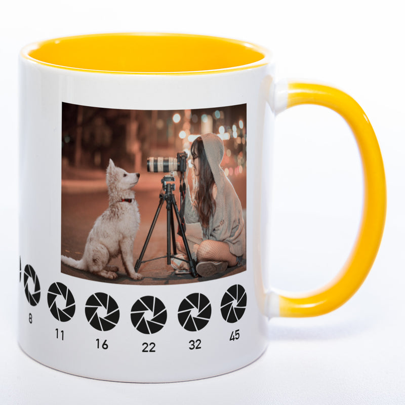 Spülmaschinenfeste Tasse "Fotograf" mit Foto (HD Druck) | Jetzt selbst gestalten!