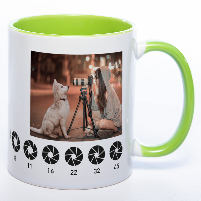 Spülmaschinenfeste Tasse "Fotograf" mit Foto (HD Druck) | Jetzt selbst gestalten!