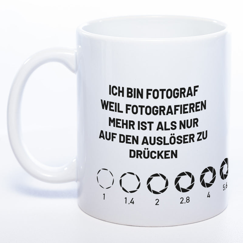 Spülmaschinenfeste Tasse "Fotograf" mit Foto (HD Druck) | Jetzt selbst gestalten!
