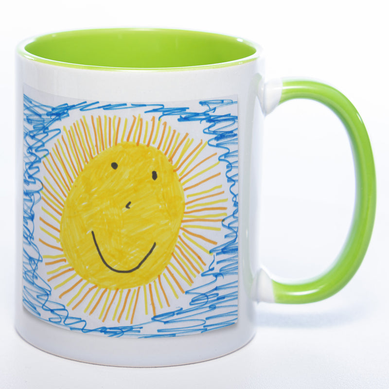 Kinder-Gemälde-Tasse mit Foto + Name (HD Druck) spülmaschinenfest | Jetzt selbst gestalten!