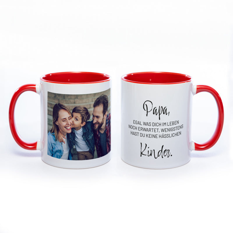 Spülmaschinenfeste Tasse "Papa" mit Foto (HD Druck) | Jetzt selbst gestalten!