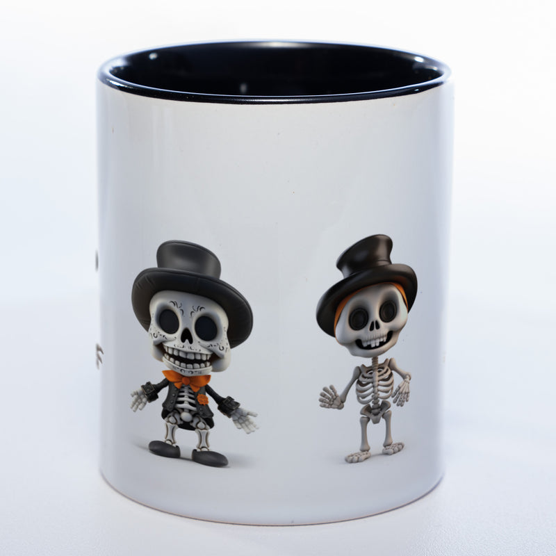 Tasse mit süßen Skelettons - exclusive Kaffeetasse - spülmaschinenfest