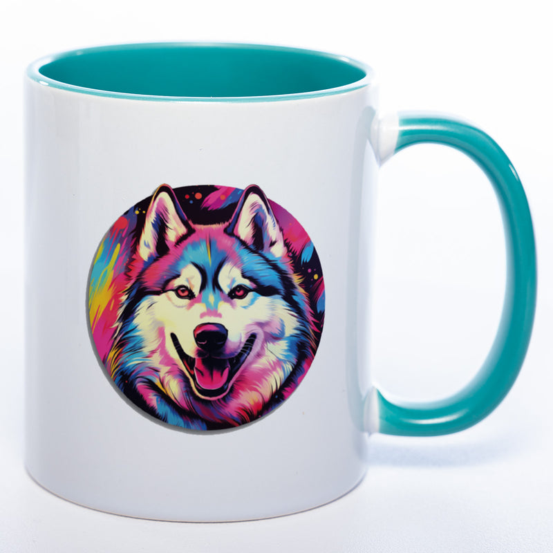 Mug Art Tasse mit Husky Motiv 4 wahlweise mit NAME - Kaffeetasse StickyWorld Exclusive