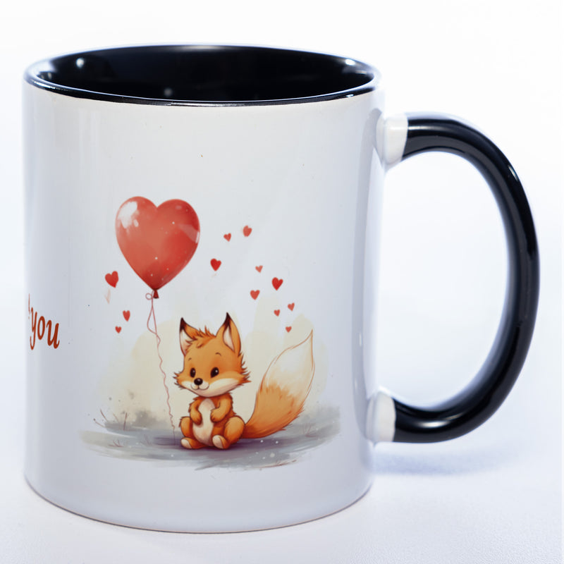 Spülmaschinenfeste Motiv-Tasse mit Spruch "I fox you" - süße Kaffeetasse in vielen Farben