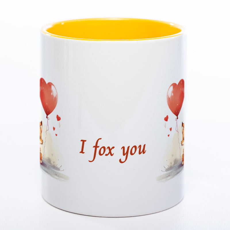 Spülmaschinenfeste Motiv-Tasse mit Spruch "I fox you" - süße Kaffeetasse in vielen Farben