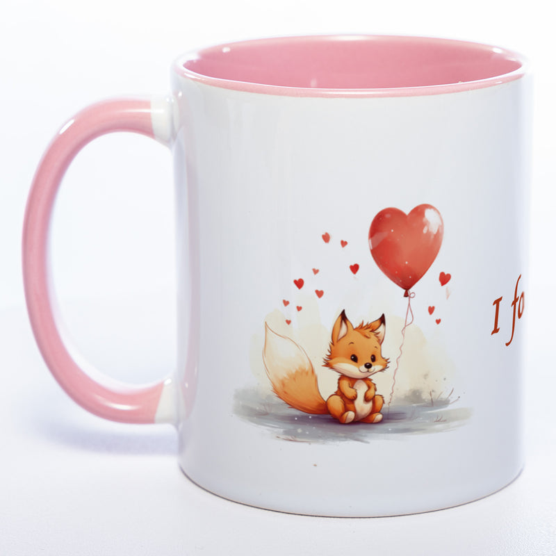 Spülmaschinenfeste Motiv-Tasse mit Spruch "I fox you" - süße Kaffeetasse in vielen Farben