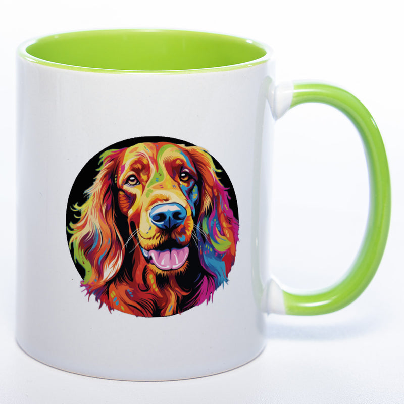 Mug Art Tasse mit Irish Setter Motiv wahlweise mit NAME - Kaffeetasse StickyWorld Exclusive