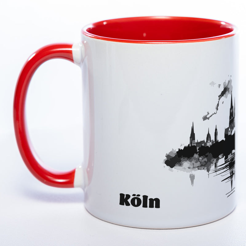 Motiv-Tasse Skyline KÖLN - mit Schriftzug KÖLN spülmaschinenfest