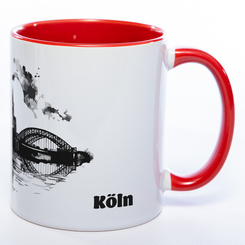 Motiv-Tasse Skyline KÖLN - mit Schriftzug KÖLN spülmaschinenfest