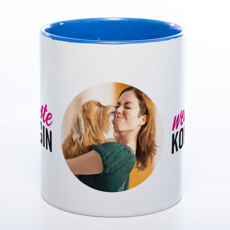 Spülmaschinenfeste Tasse "Weltbeste Kollegin" mit Foto (HD Druck) | Jetzt selbst gestalten!