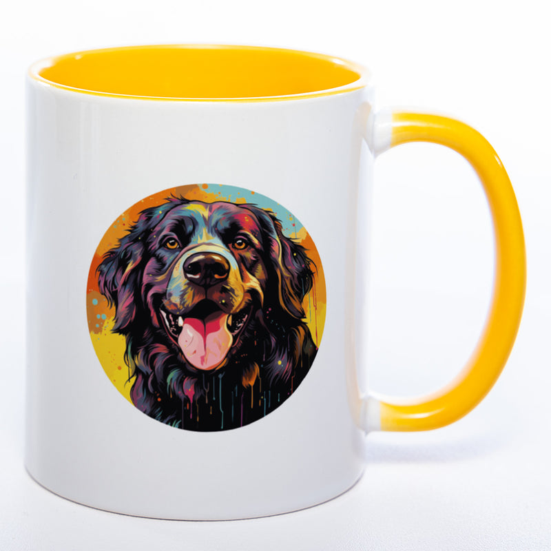 Tasse auf Wunsch mit Namen und Landseer gelb