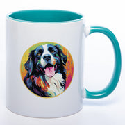 Tasse auf Wunsch mit Namen und Landseer-Motiv petrol
