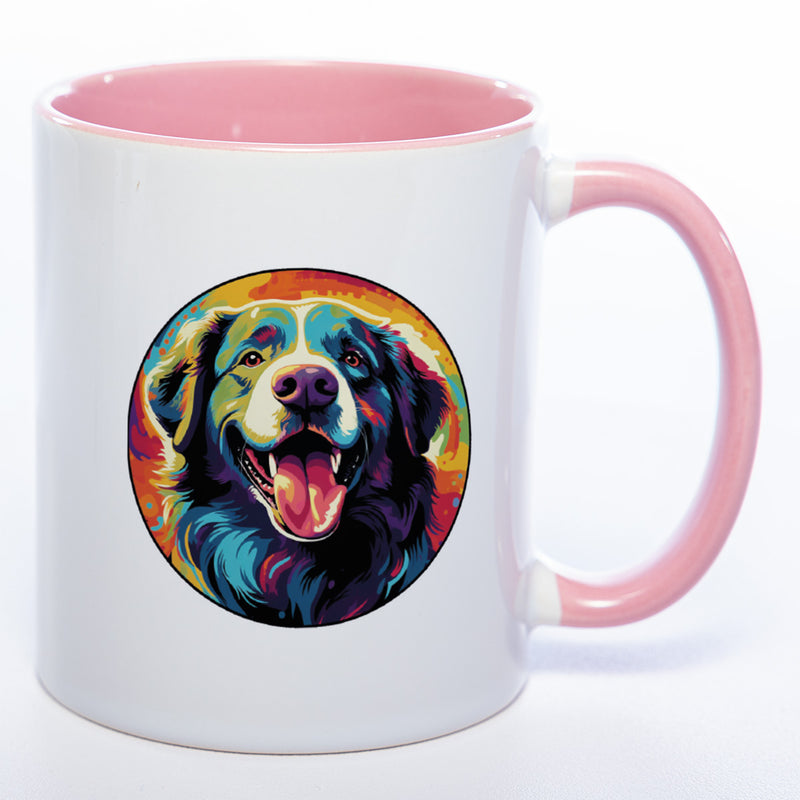Tasse auf mit Namen und Landseer-Motiv 4  pink