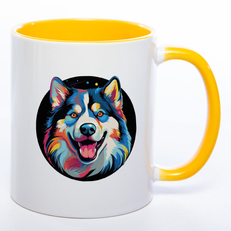 Mug Art Tasse mit Malamute wahlweise mit NAME - Kaffeetasse StickyWorld Exclusive