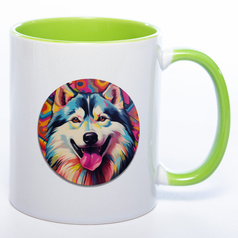 Mug Art Tasse mit Malamute Motiv 3 wahlweise mit NAME - Kaffeetasse StickyWorld Exclusive