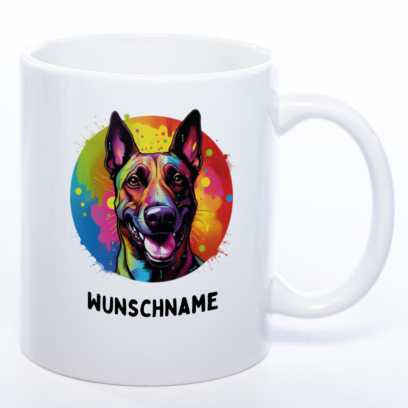 Mug Art Tasse mit Malinois wahlweise mit NAME - Kaffeetasse StickyWorld Exclusive