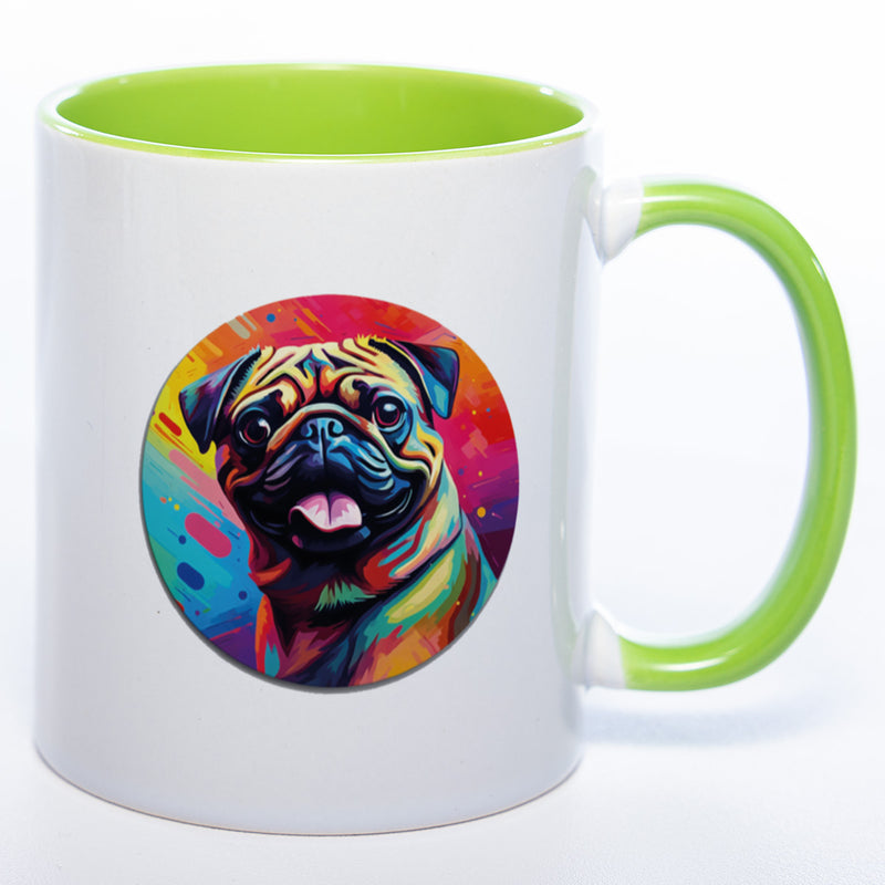 Mug Art Tasse mit Mops & wahlweise mit NAMEN - Kaffeetasse StickyWorld Exclusive