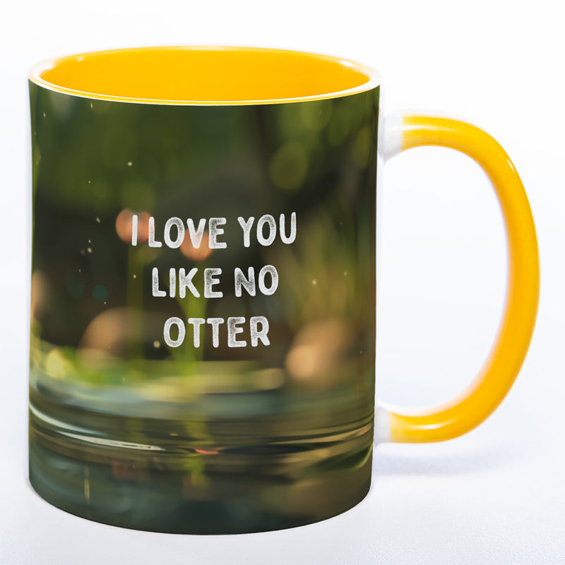 Spülmaschinenfeste Motiv-Tasse mit Otter Motiv 3 und 2 Liebessprüchen zur Auswahl - süße Kaffeetasse