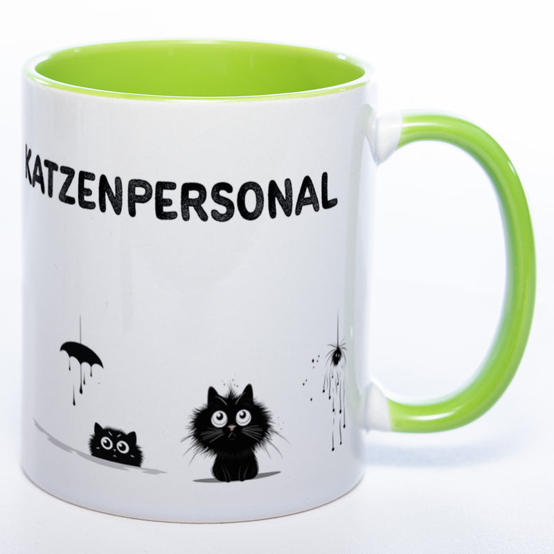 Trinknapf für Katzenpersonal - spülmaschinenfeste Motiv-Tasse  - süße Kaffeetasse in vielen Farben