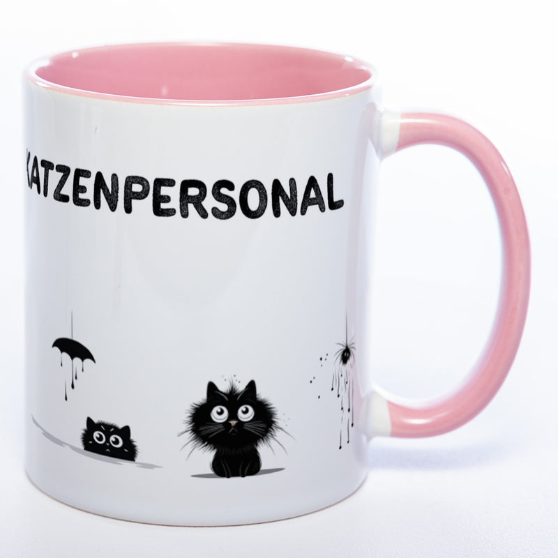 Trinknapf für Katzenpersonal - spülmaschinenfeste Motiv-Tasse  - süße Kaffeetasse in vielen Farben