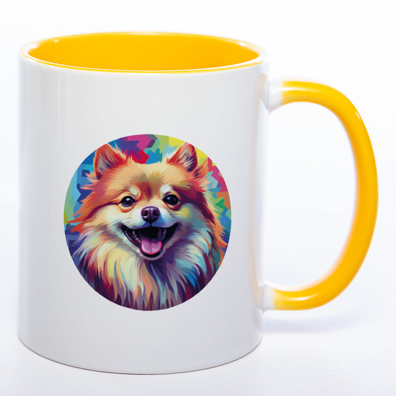Mug Art Tasse mit Pomeranian Zwergspitz Motiv & wahlweise mit NAME - Kaffeetasse StickyWorld Exclusive