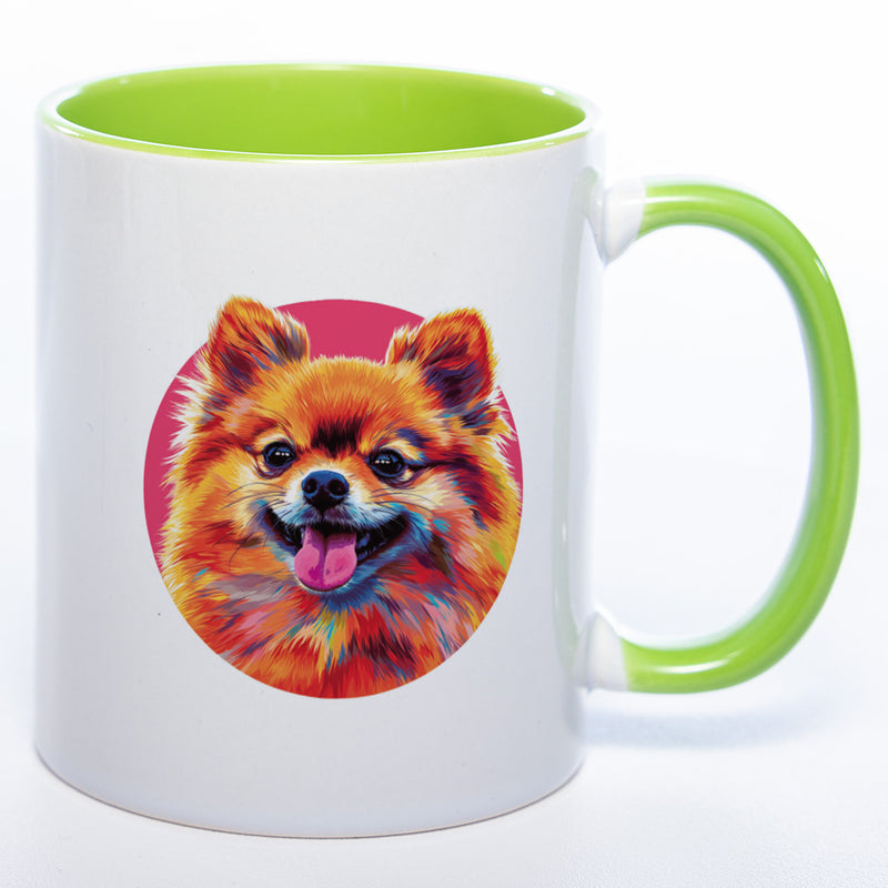 Mug Art Tasse mit Pomeranian Zwergspitz Motiv 3 & wahlweise mit NAME - Kaffeetasse StickyWorld Exclusive
