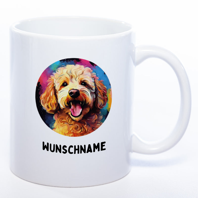 Mug Art Tasse mit Pudel & wahlweise mit NAMEN - Kaffeetasse StickyWorld Exclusive