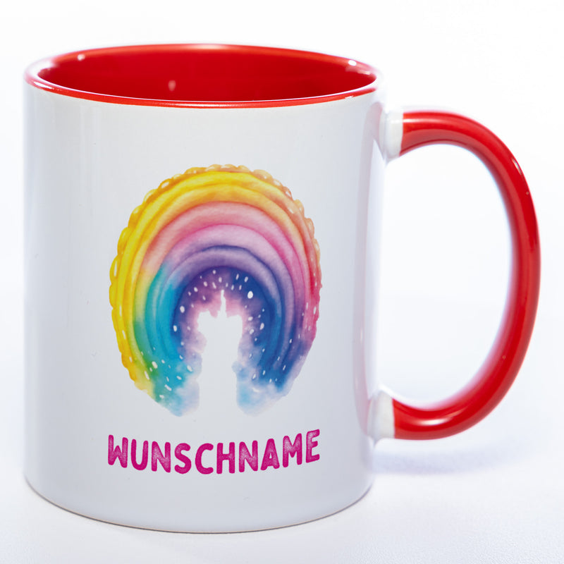 Mug Art Tasse Regenbogen mit Wunschname  - Kaffeetasse StickyWorld Exclusive
