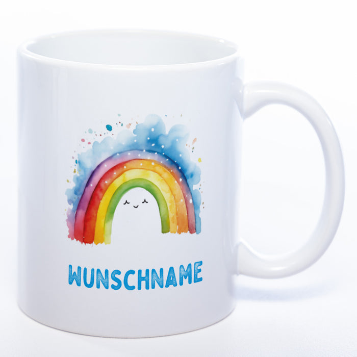 Mug Art Tasse Regenbogen Motiv 2 mit Wunschname - Kaffeetasse StickyWorld Exclusive