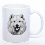 Hundetasse Samoyede 1 mit Wunschname in weiß