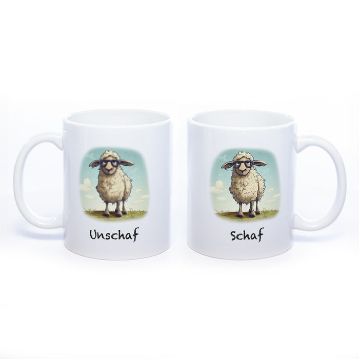 Lustige Motiv - Tasse Schaf Unschaf - spülmaschinenfest
