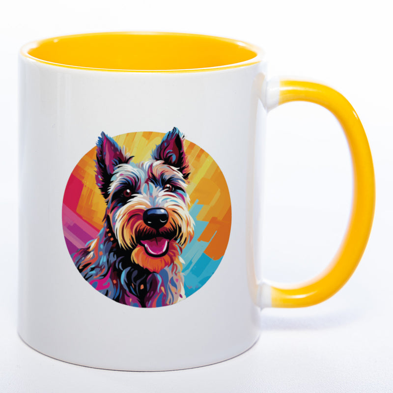 Hundetasse Scotchterrier 1 mit Wunschname in gelb