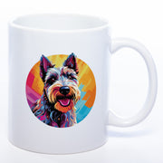 Hundetasse Scotchterrier 1 mit Wunschname in weiß