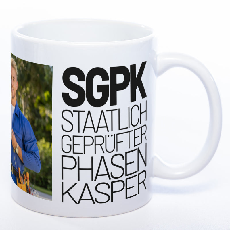 Freche Elektriker "SGPK" spülmaschinenfeste Tasse mit Foto (HD Druck) | Jetzt selbst gestalten!