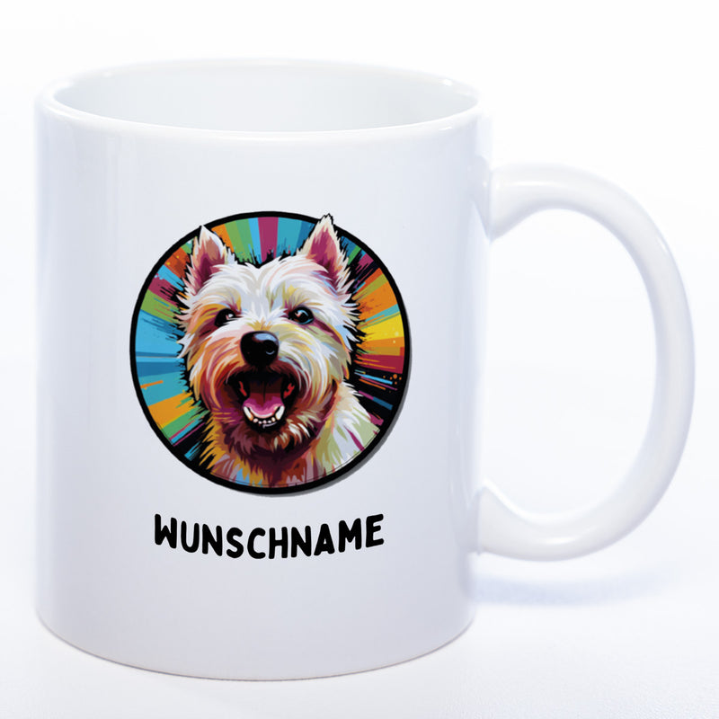 Mug Art Tasse mit Westhighland Terrier & wahlweise mit NAMEN - Kaffeetasse StickyWorld Exclusive